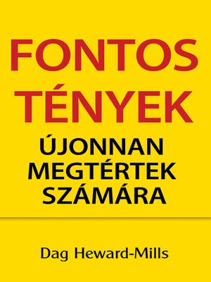 cover image of Fontos Tények Újonnan Megtértek Számára